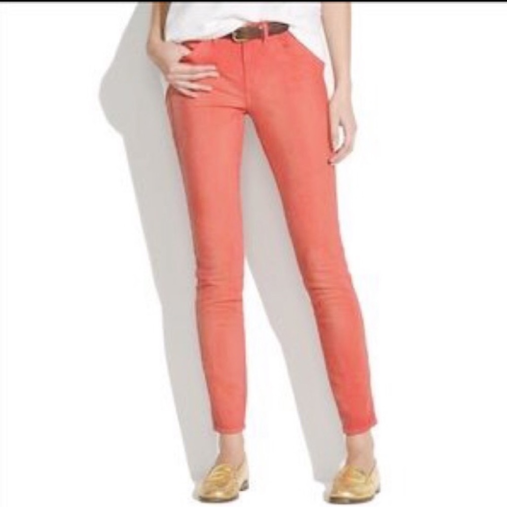⭕️Sold⭕️Madewell Sunkissed Coral Skinny Jeans 26